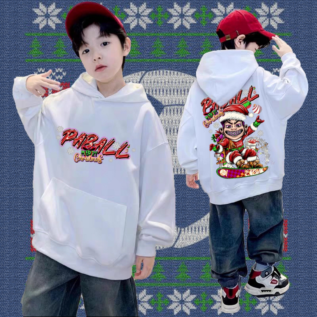 【New】รุ่นใหม่ Christmas kids เสื้อป๋าบอลลายคริสต์มาส เสื้อฮู้ดแขนยาวอป๋าบอล#ใส่ขับรถ ออกทริป เล่นกีฬาได้ ลายสวยผ้าดี - รูปที่ 4