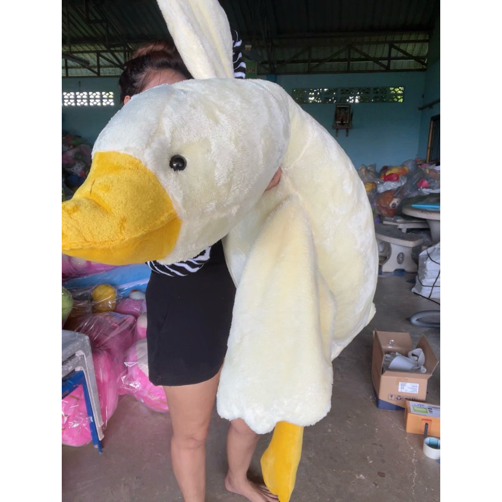 ตุ๊กตาห่านตัวใหญ่ขนาด160-180cmขนนุ่มตัวนุ่มมากคะ