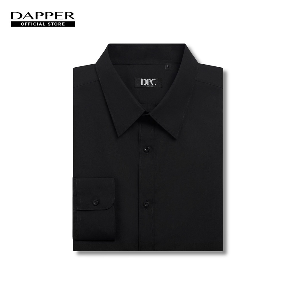 DAPPER เสื้อเชิ้ตแขนยาว Smart Regular-Fit Shirt สีดำ (BSL/BK/983RE)