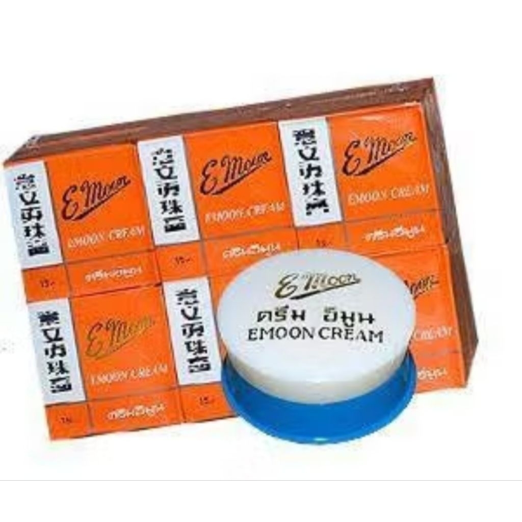 12 ตลับ ยกโหลAcne Emoon cream  ขายส่ง ครีม สิว ฝ้า อีมูน ตลับสีส้ม 4กรัม