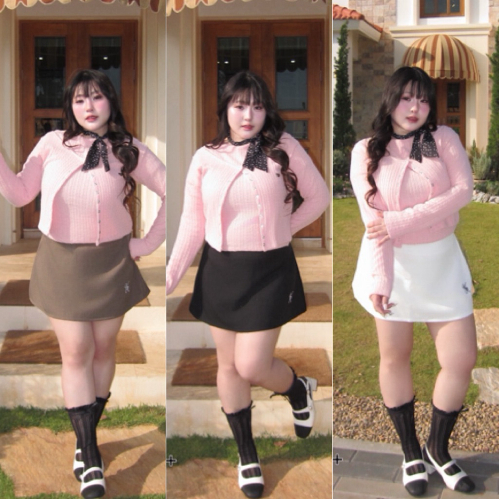 WP กระโปรงสั้น ดีเทลปัก มีซับใน ทรงสวยแมชง่าย ไซส์ใหญ่ สาวอวบ