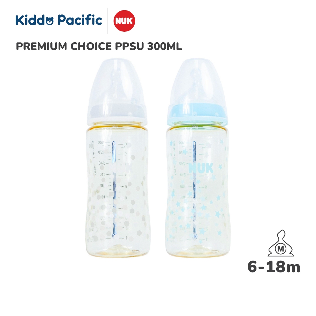 NUK PREMIUM CHOICE PPSU 300ML M 6-18M ขวดนม พร้อมระบบควบคุมอุณหภูมิ