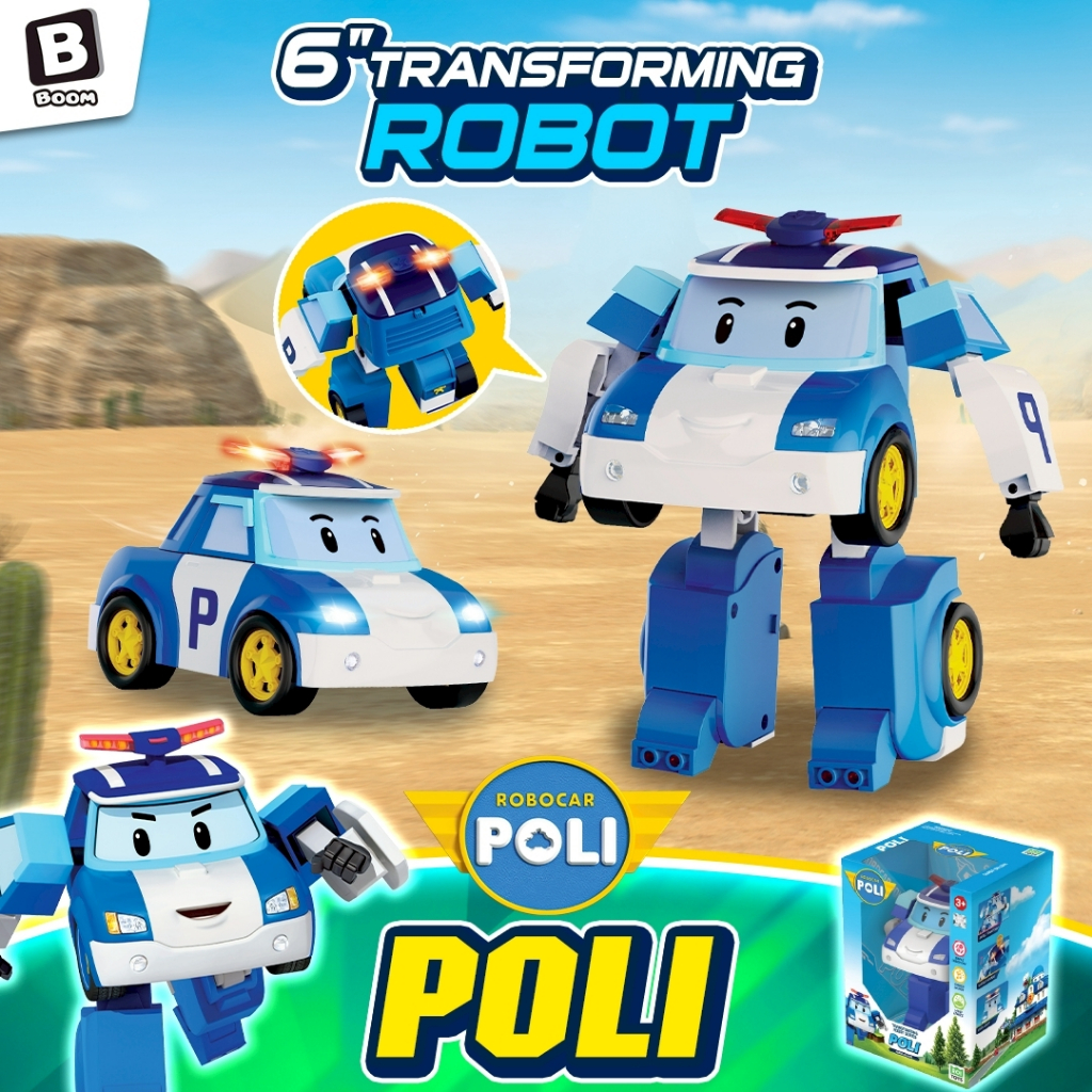 [พร้อมส่ง] Robocar Poli 6" Transforming Robot – Light & Sound แปลงร่างได้ มีไฟและเสียงสุดเท่