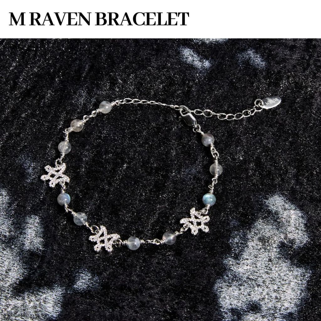 Merge Official M Raven Bracelet กำไลข้อมือ โลโก้ Merge ฝังเพชร CZ (พร้อมส่ง)