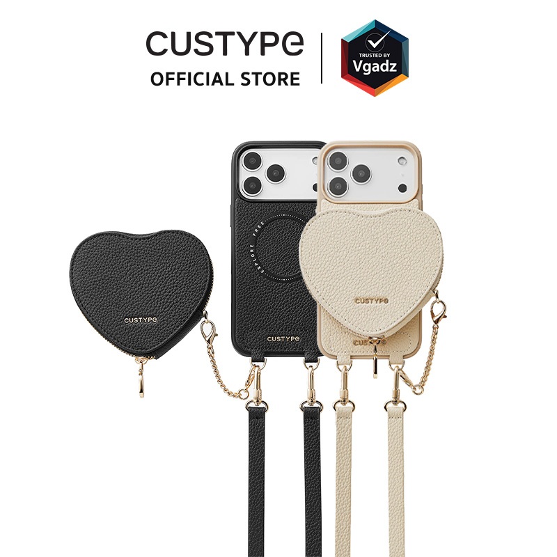 Custype เคสสำหรับ iPhone 17 Pro / 17 Pro Max รุ่น Leather Case with Heart Pouch