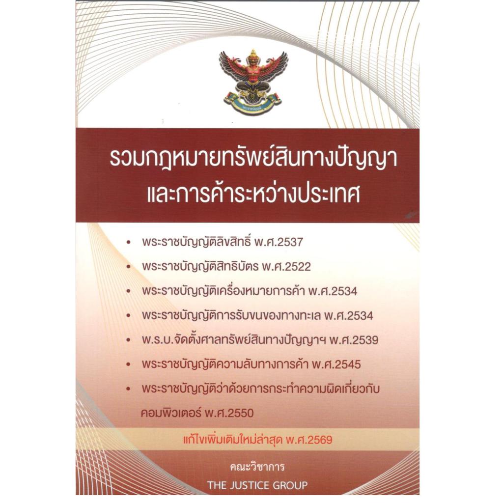 หนังสือ รวมกฎหมายทรัพย์สินทางปัญญา และการค้าระหว่างประเทศ |9786162606540| C111