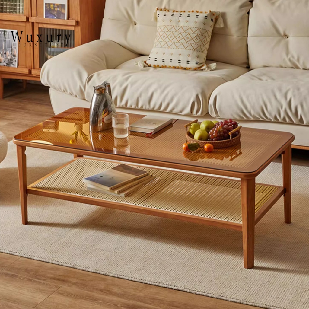 Wuxury Furniture โต๊ะกลางโซฟาไม้ Rubberwood โต๊ะกาแฟ Coffee table minimal ส่งฟรี