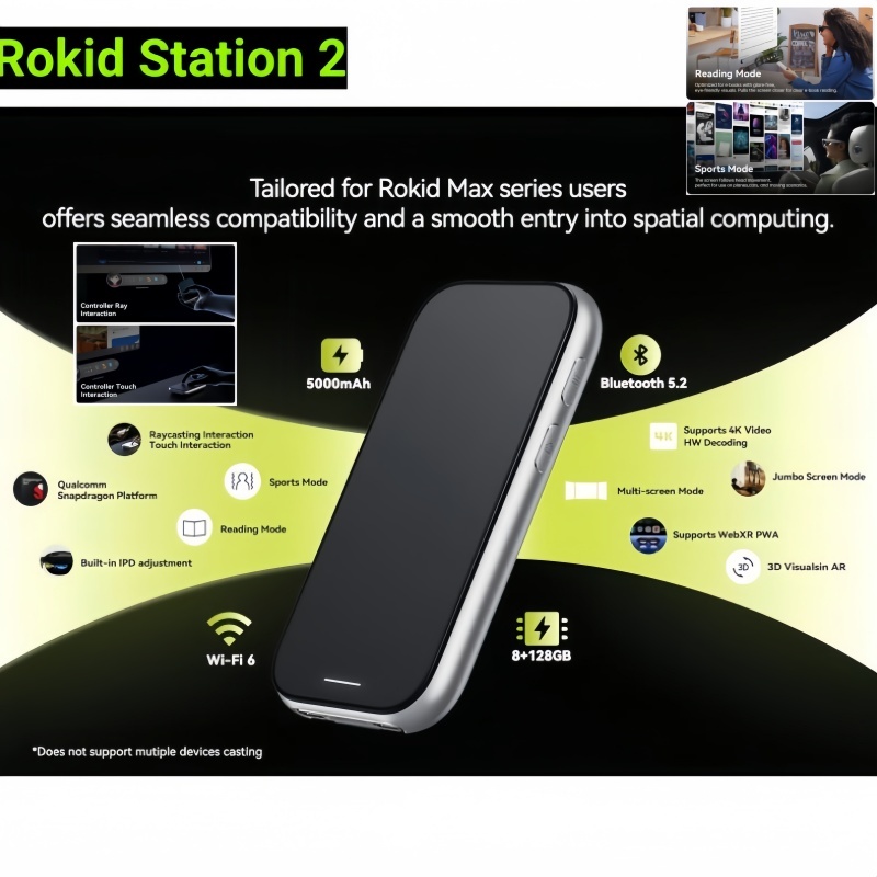 【New Arrival】Rokid Max 2 Station 2 Smart Glasses – AR Glasses, AI-Powered Spatial Computing Terminal