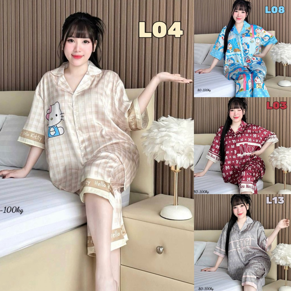 🔥งานเข้าใหม่🔥แขนสั้น-ขา5ส่วน Bigsize อก51” ผ้าไหมทอซาติน (Silk Satin)เกรดพรีเมีย