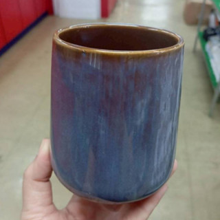 แจกัน แจกันสไตล์มินิมอล แจกันดอกไม้ สีน้ำเงินทูโทน แจกันเซรา…