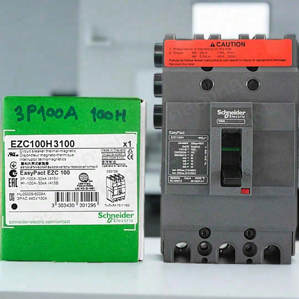 MCCB Schneider EZC100H3100 3P 100A เบรกเกอร์ EasyPact ชไนเดอร์ ของแท้