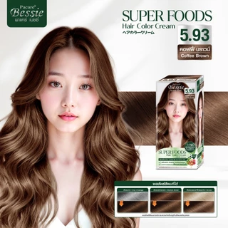 Pacare Bessie ครีมเปลี่ยนสีผม พาแคร์ เบซซี่ ซุปเปอร์ ฟู้ด แฮร์ คัลเลอร์ ครีม [6 สี] ขนาด 120 มล. + ทรีทเม้นท์ 8 มล.