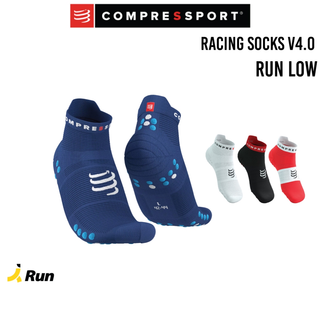 Compressport Pro Racing Socks v4.0 รุ่น Run Low ถุงเท้าวิ่ง ข้อสั้น Bananarun