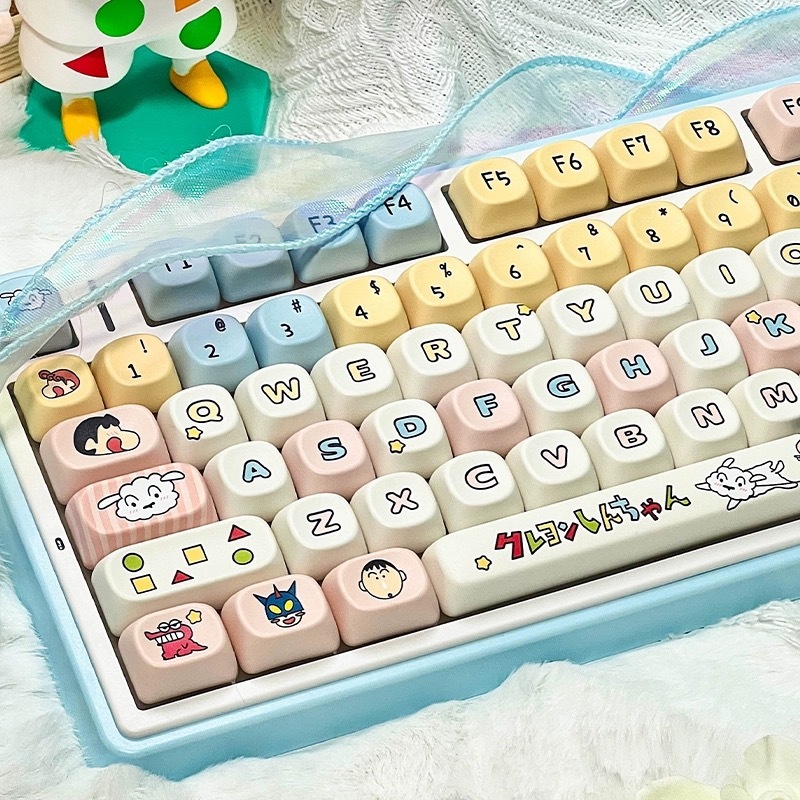 ⚡พร้อมส่งจากไทย⚡Crayon Shin-chan keycaps คีย์ไทย PBT ปุ่มกดแป้นพิมพ์ สำหรับMechanical keyboard