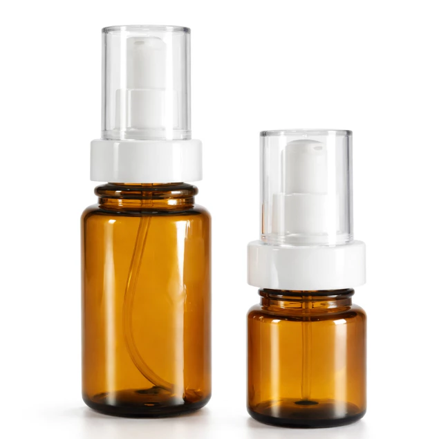 [COSS] ขวดสีชา ขวด PET ขวดใส่เซรั่ม ขวดใส่ครีม ขวดสกินแคร์ ขวดหัวปั๊ม ขวดทดลอง ขวดพกพา ขวดเครื่องสำอาง