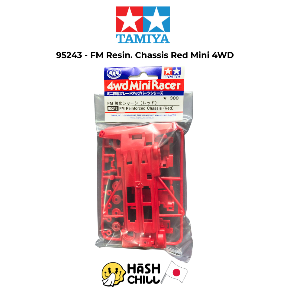 Tamiya 95243 - FM Resin. Chassis Red Mini 4WD FM Reinforced Chassis (Red)