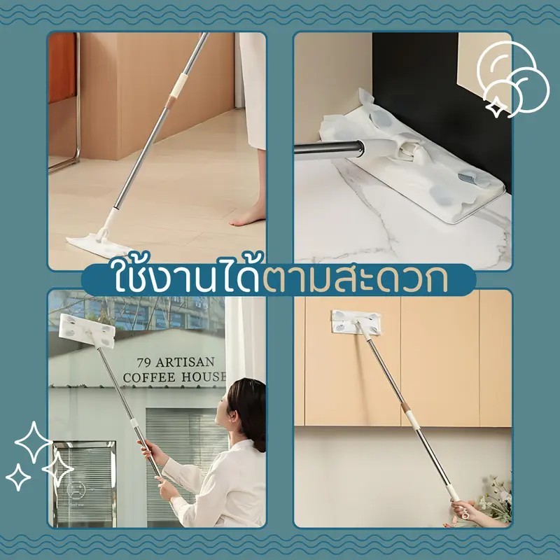 ✨ไม้ถูพื้นแบบใช้แล้วทิ้ง ดันฝุ่นได้ดี เปียก–แห้งในตัว ใช้งานง่าย ทำความสะอาดไว lazy mop ผ้าถูพื้นพร้อมใช้✨ - รูปที่ 6