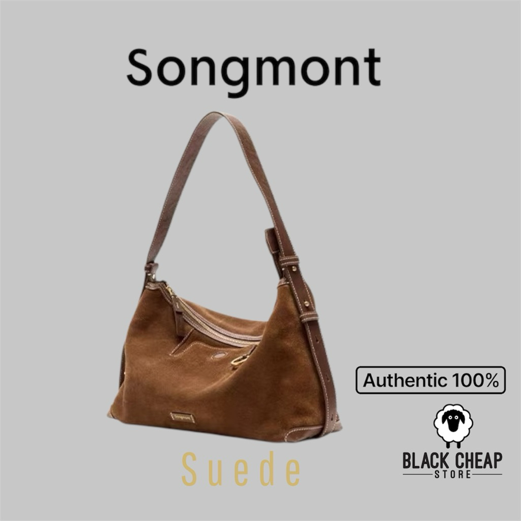 พร้อมส่ง (ของแท้ 100%) Songmont Small Yore Hobo Bag - Sandal Suede