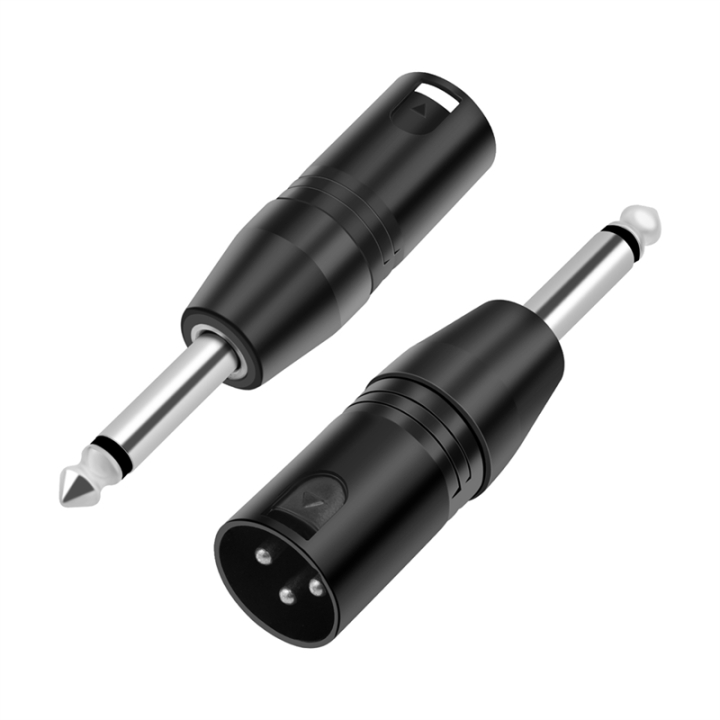 XLR Male to 1/4 TS Adapter, 6.35mm Mono Plug to XLR Male Unbalanced Audio Adapter Gender Changer Con