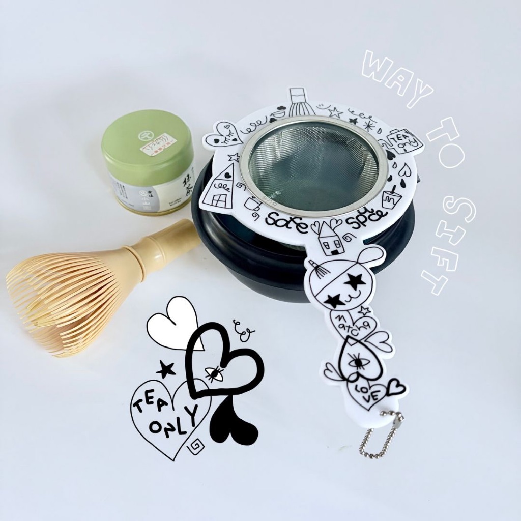 Woohoo! Matcha Frame - Moring series กรอบตะแกรงร่อนผงมัทฉะ อะคริลิคลายเส้นวาดเองไม่เหมือนใครแน่นอน