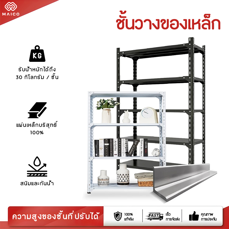 ชั้นวางของ 3/4/5ชั้น ชั้นวางสินค้า ชั้นวางห้องครัว เหล็กหนา ชั้นเก็บของ สูง60/120/150/180cm ชั้นวาง