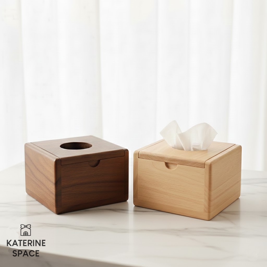 กล่องทิชชู่ไม้ ใส่ทิชชู่แบบ pop up