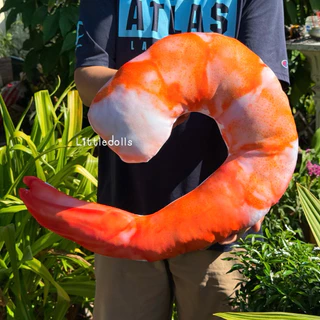 ตุ๊กตาปลาหมึกย่าง กุ้งเผา กุ้งต้ม ขนาด 50 cm. งาน3D รีดสกรีนสีสวยสดใสเหมือนจริงมากแม่
