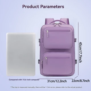 กระเป๋าเป้สะพายหลังสำหรับเดินทาง ขยายได้ กันน้ำ ทริปสั้นๆ bagpack พร้อมช่องใส่รองเท้า ความจุขนาดใหญ่ ใส่แล็ปท็อป 16 นิ้ว