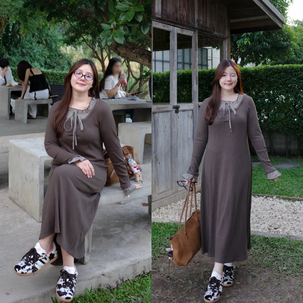 (❤️อกถึง 48") Chocolate Maxi เดรสสาวอวบ ชุดสาวอวบ