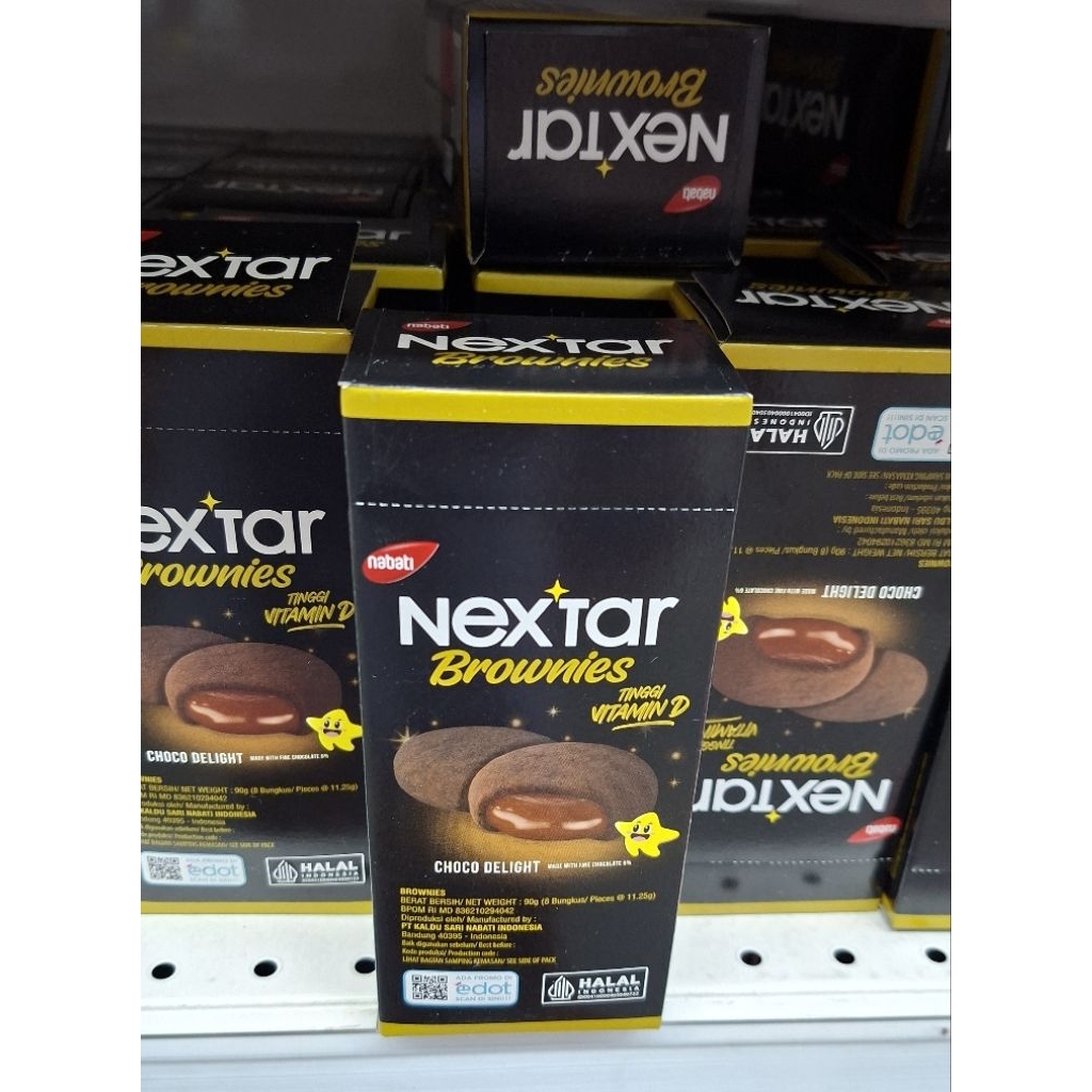 Nextar Brownies รส Choco Delight (ช็อกโกแลต ดีไลท์) จากแบรนด์ Nabati ครับ เป็นขนมบราวนี่สอดไส้ช็อกโก