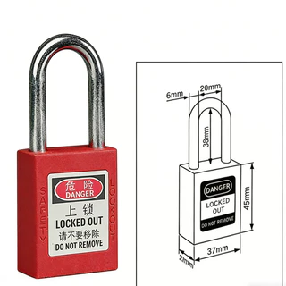 【Lockout/LOTO】38 มม padlockกุญแจนิรภัยสแตนเลสแข็งแรง อุปกรณ์เซฟ สีแดง กุญแจเซฟตี้ LOTO ล็อกอุปกรณ์ไฟฟ้า