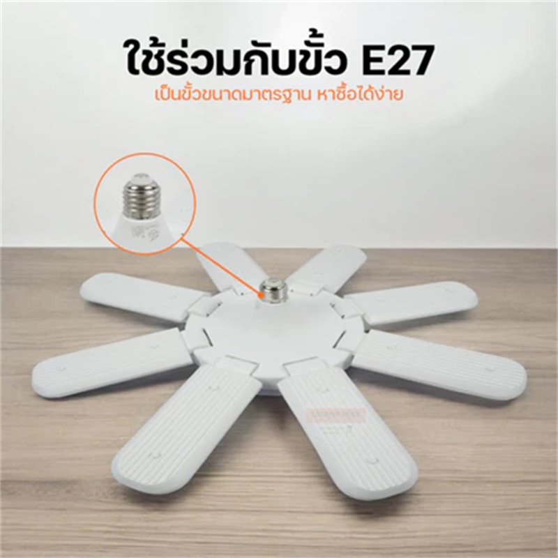 หลอดไฟเพชร พับเก็บได้ 480W/380W/280W สว่างมาก ประหยัดไฟ หลอดไฟพับ หลอดไฟใบพัด LED BULB มอก. แท้ ราคา ถูกที่สุด ดีลบีเคเค แกลเลอรีภาพที่ 3