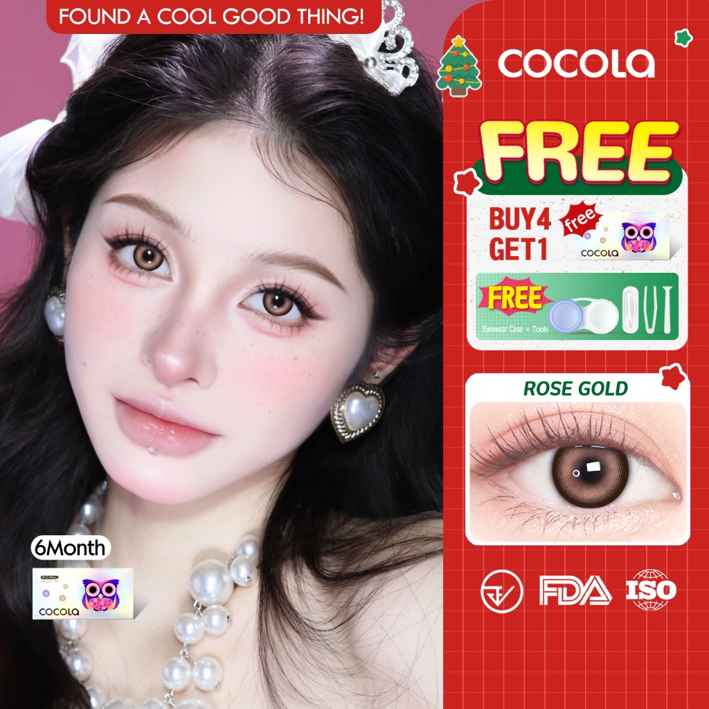 【Buy 5 Get 1 Free】COCOLA PINK คอนแทคเลนส์ คอนแทคเลนส์ 6 เดือน Angel Grey บิ๊กอาย คอนแทค DIA 14.0-14.5mm,HC581-7