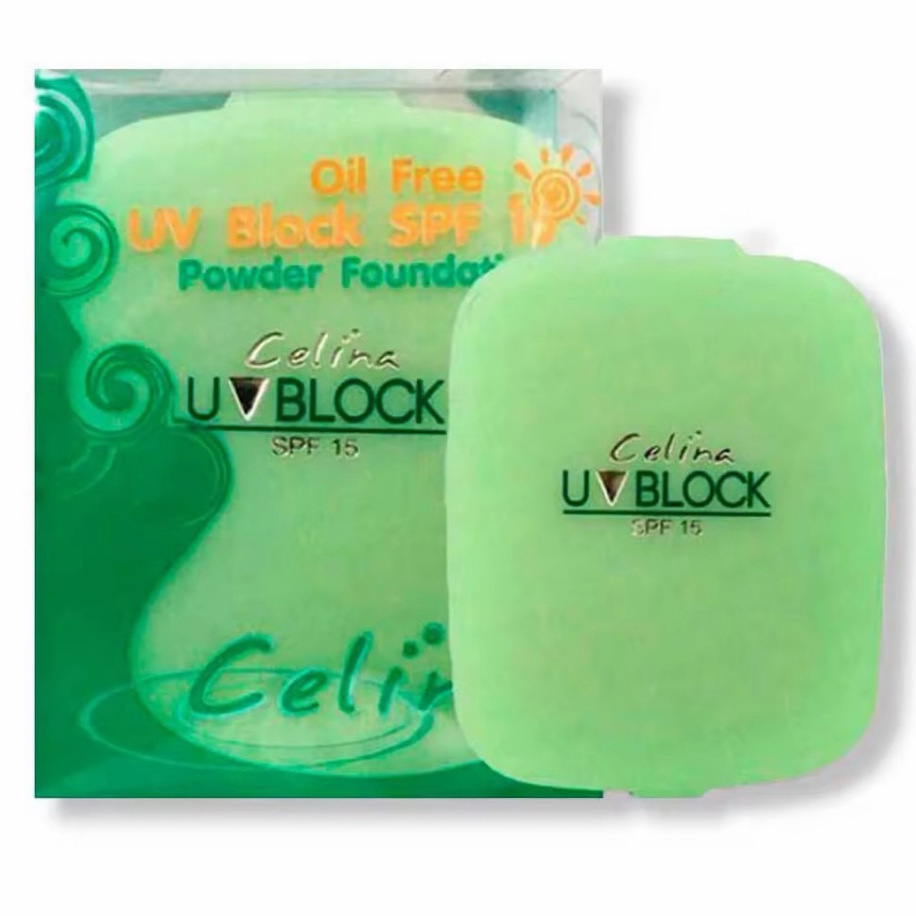 Celina UV Block SPF 15 Powder Foundation แป้งพริตตี้ แป้ง เซลีน่า เซลิน่า ยูวีบล็อก แป้งผสมรองพื้น สูตร Oil Free