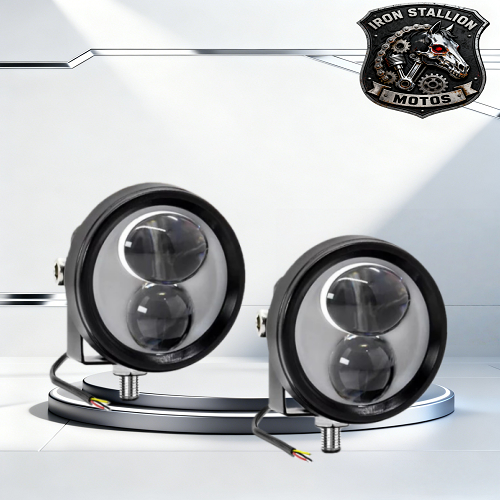 EKLEVA 2PCS Motorcycle LED Mini Spotlights LED Universal Motorcycle Lens 00K Laser Spotlight p