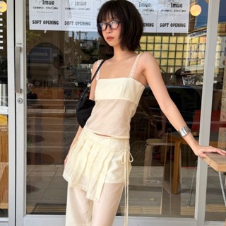 EVIE - Kiara Top & Pants ชุดเข้าเซ็ทผ้าซีทรู สายเดี่ยวและกาง…