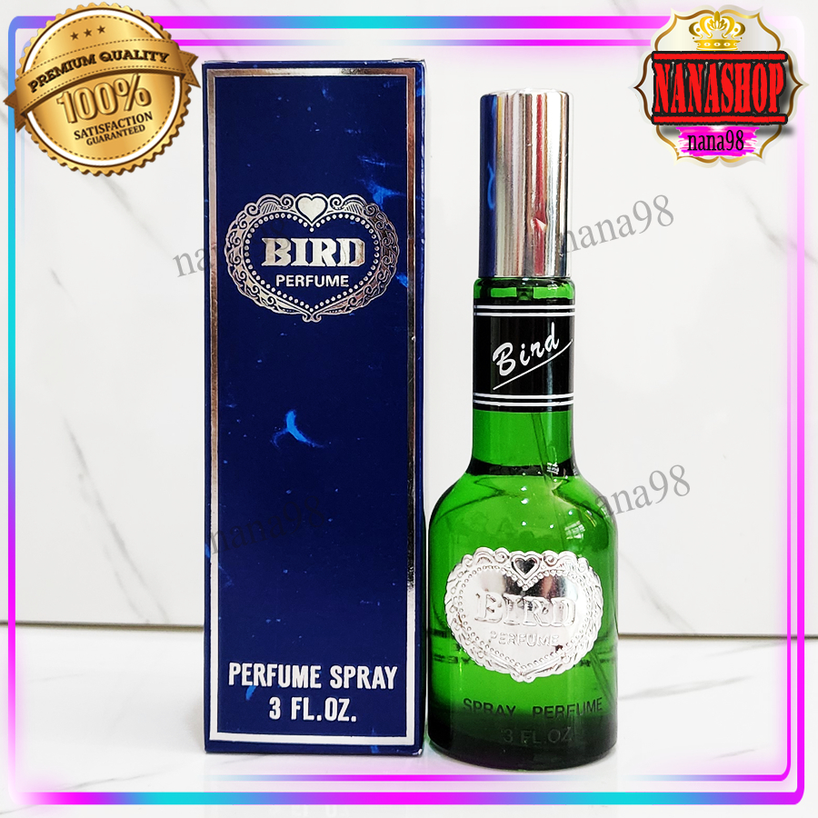 💥ส่งฟรี น้ำหอม เบิร์ด 2531 กล่องน้ำเงิน เพอร์ฟูมสเปรย์ BIRD Perfume SPRAY ขวดเขียว ฝาเงิน ขวดกลม สูง คอยาว 90cc. No.2531