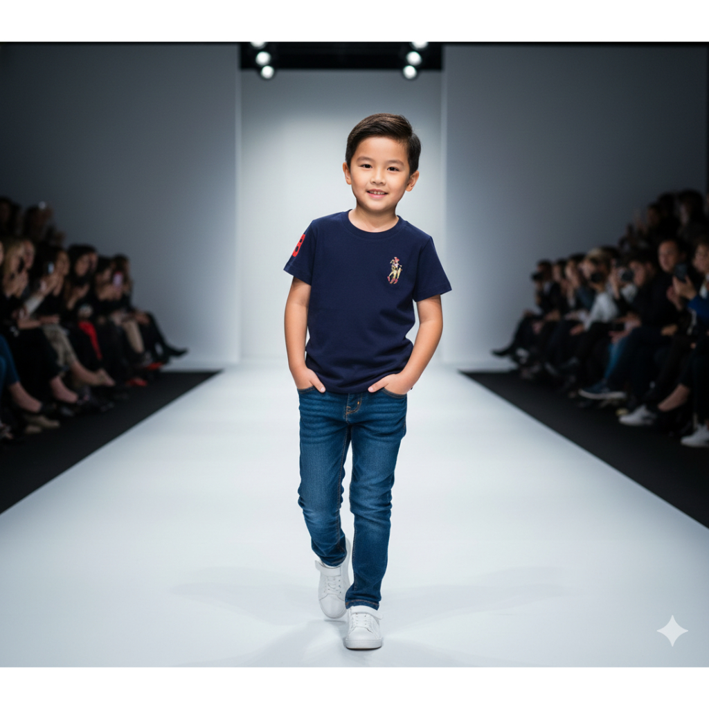 เสื้อแขนสั้น งานปักแขน/หน้าอก ลูกชายสุดหล่อ ( TS018 )
