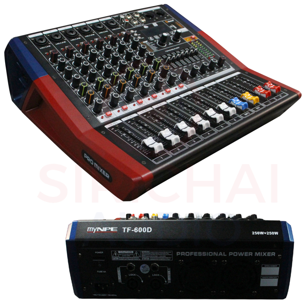 เพาเวอร์มิกเซอร์ NPE รุ่น TF600D (Power Mixer) 6ชาแนล 500วัตต์