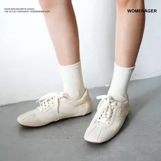 WOMENAGER - The 25 Flat Sneaker สี Ivory รองเท้าผ้าใบ รองเท้าผ้าใบผู้หญิง