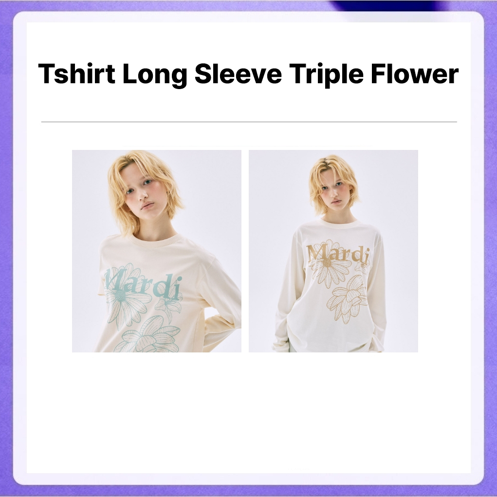 Mardi Mercredi Tshirt Long Sleeve Triple Flower