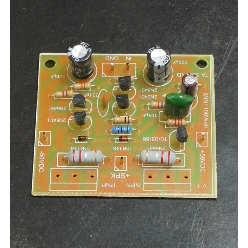บอร์ดไดร์ขยายเสียง OCL mini100watt +-25V / +-50VDC ( Epoxy PCB )(แผ่นปริ้น PCB อีพ็อกซี่)