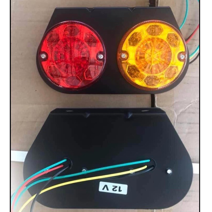 ไฟราวข้างรถบรรทุก แป้นเหล็กดำ (ไฟราวแป้นดำกลม) มีระบบไฟ 12v และ 24v (ราคาต่อแป้น)