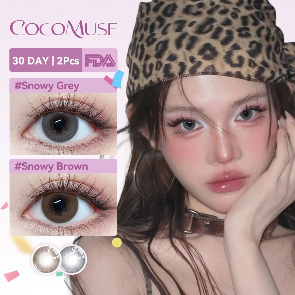 COCOMUSE คอนแทคเลนส์ รุ่น Snowy Bi-color: รูปทรงธรรมชาติ เส้นผ่านศูนย์กลาง 14.5 มม. แบบใช้แล้วทิ้งรายเดือน บรรจุ 2 pcs