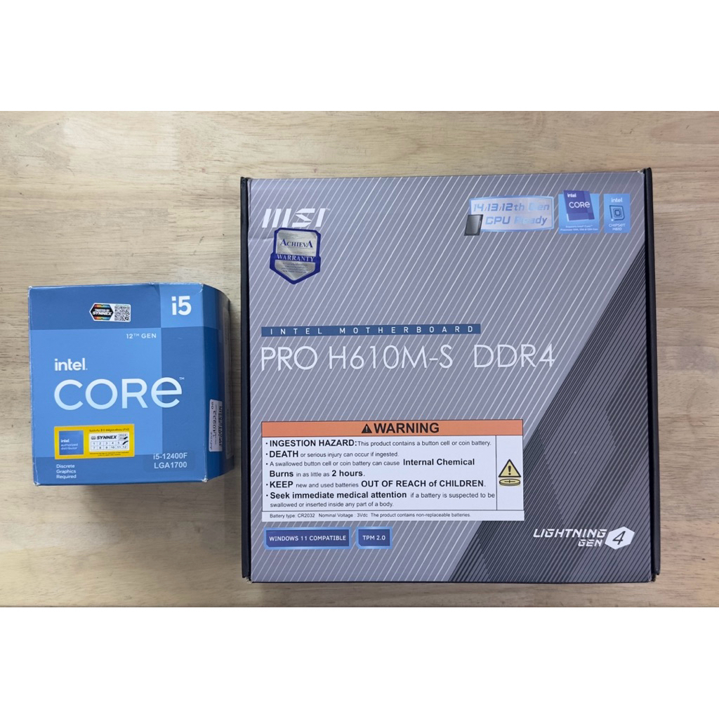 ชุด CPU I5 12400F/MB MSI H610M DDR4 [มัดรวม2ชิ้น] สภาพดีมีประกัน