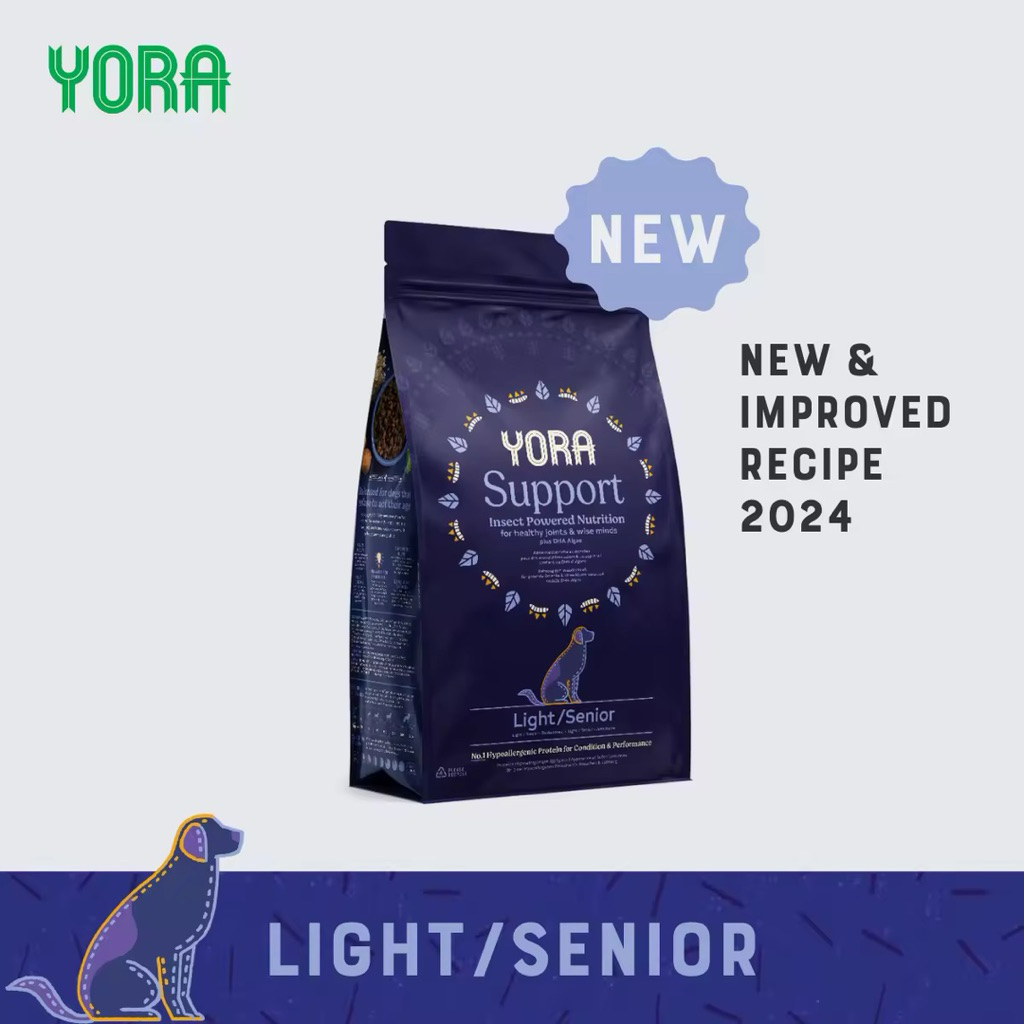 [ส่งฟรี] YORA Light/Senior โยรา ไลท์/ซีเนียร์ สำหรับสุนัขสูงอายุ หรือ ลดน้ำหนัก จากโปรตีนแมลง ขนาด 1