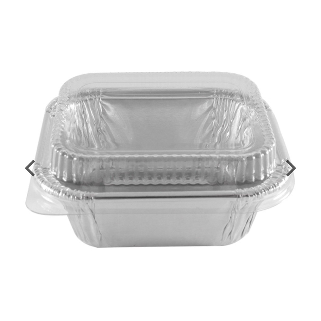 ฟอยล์ 4330-P สี่เหลี่ยมจัตุรัส พร้อมฝา10ชุด 80ml. ฝาครอบ