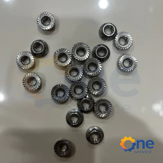 หัวน็อตขันขั้วแบต M6 บรรจุ 10ตัว น็อตหัวจาน หัวน็อตชุบขาว บัสบาร์72mm ทองแดงชุบนิเกิล