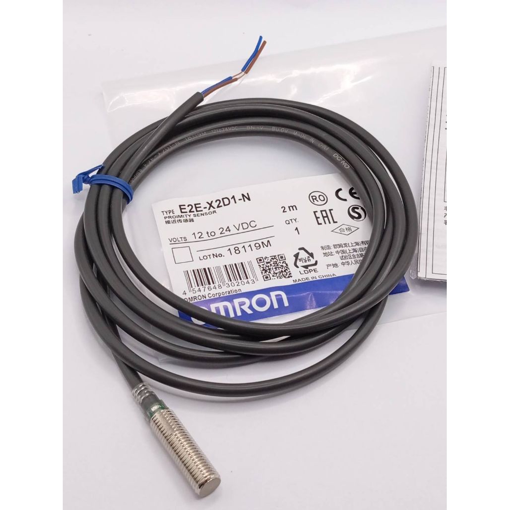 พร้อมส่งในไทย E2E-X2D1-N Proximity Sensor M8 จับ2mm 2สาย สายยาว 2m 12-24VDC**งานแท้