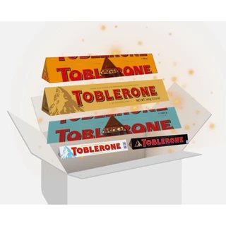 ช็อกโกแลตแท่ง Toblerone มีหลากหลายรสชาติและขนาด 100 กรัม